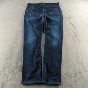 7 For All Mankind Jeans Mens 33 (Fits 32x32) Blue Dark Wash The Straight Stretch